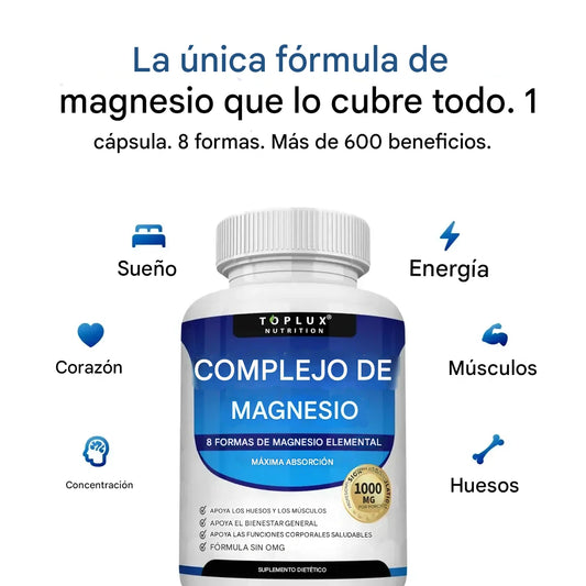 Bienestar total con magnesio puro y alta absorción