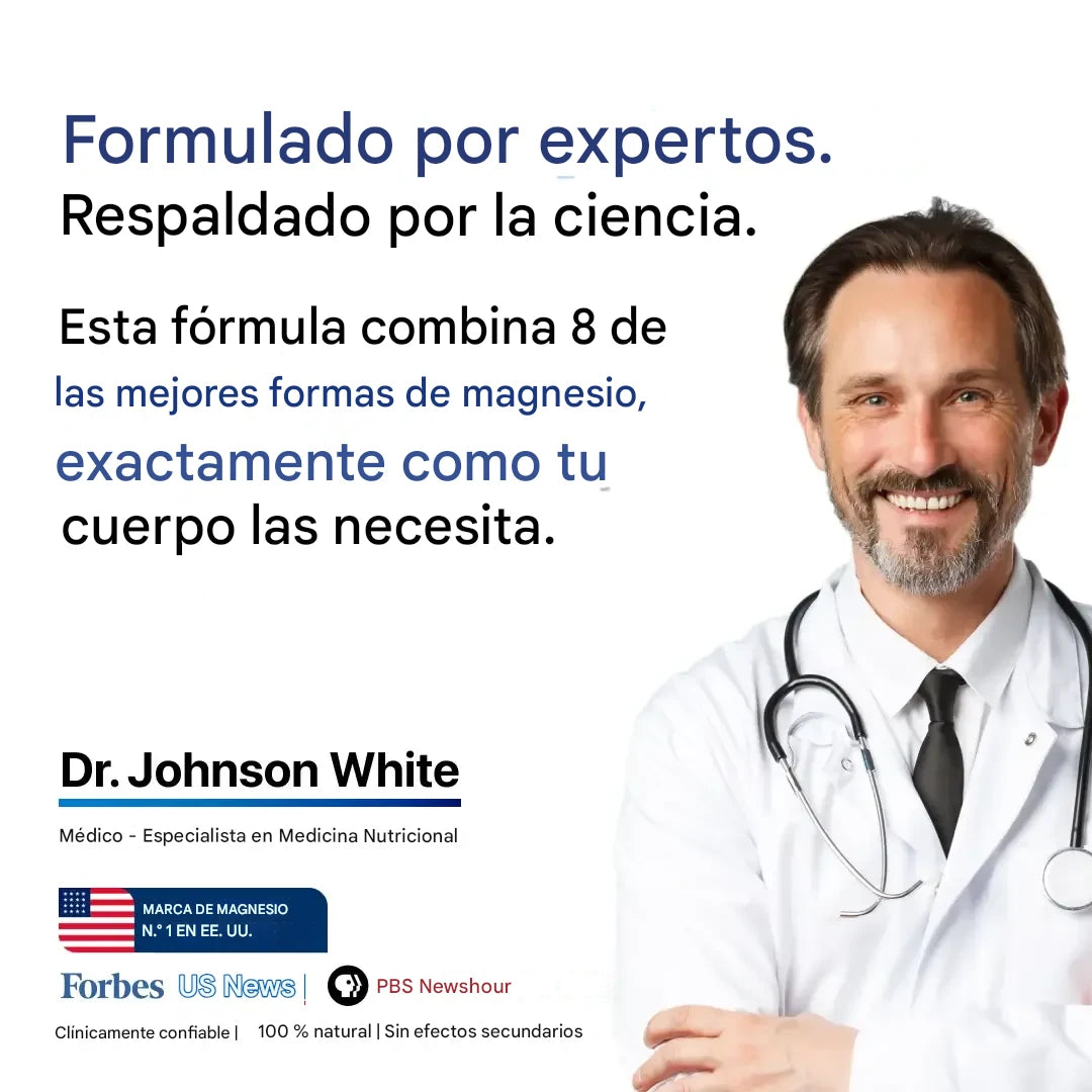 Bienestar total con magnesio puro y alta absorción