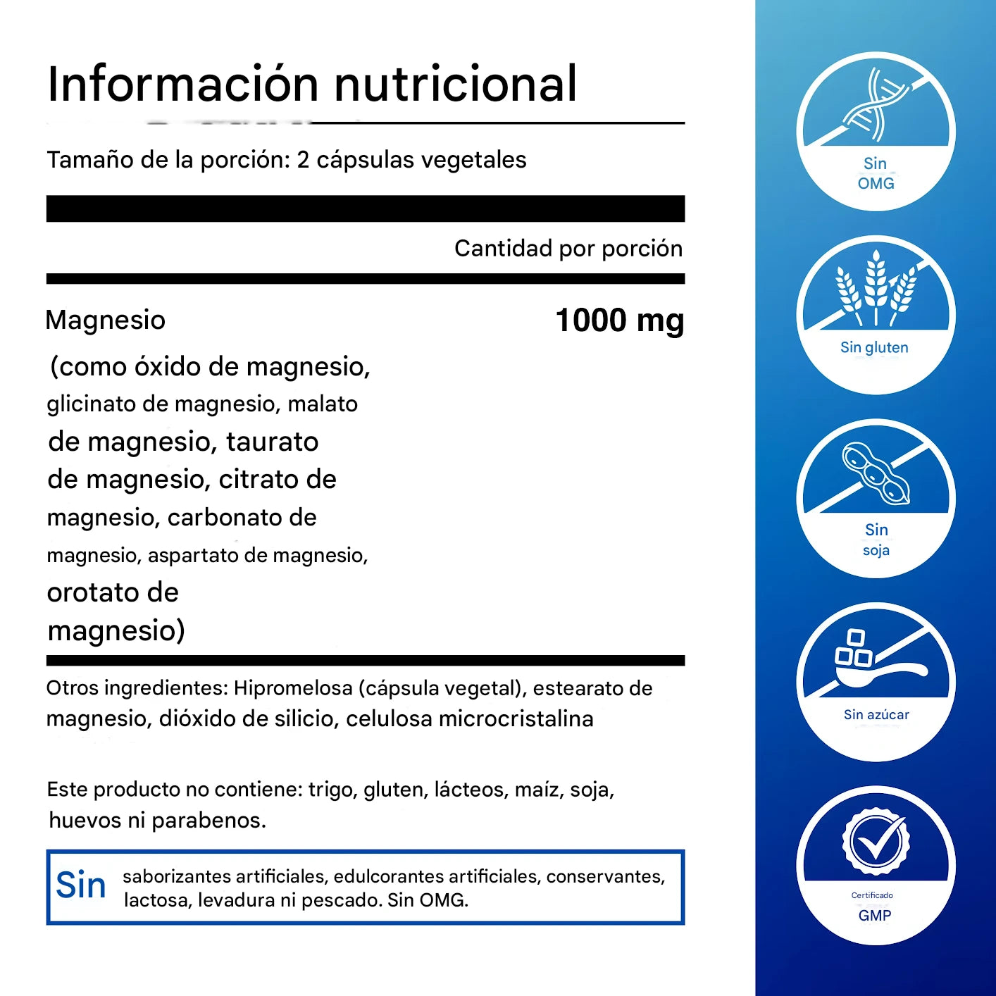 Bienestar total con magnesio puro y alta absorción