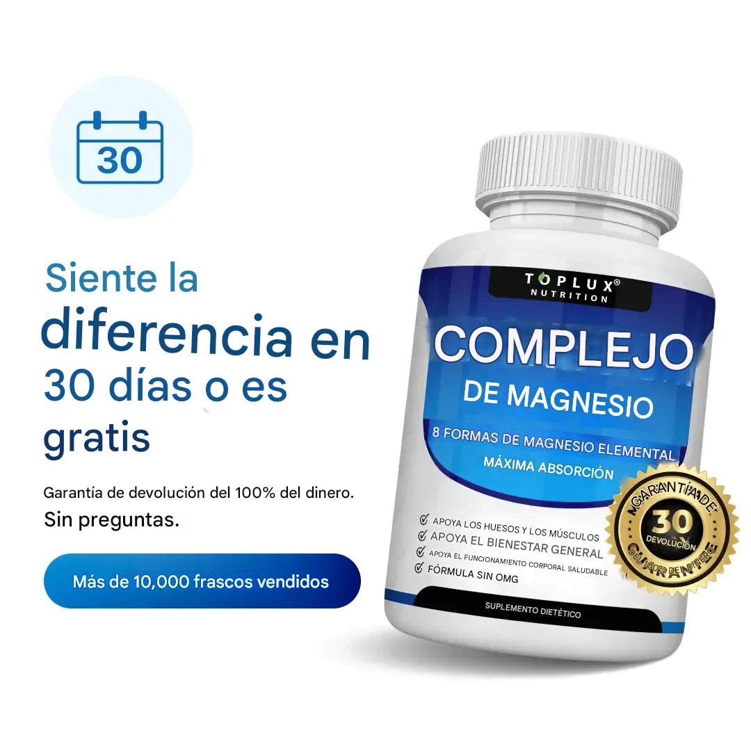 Bienestar total con magnesio puro y alta absorción