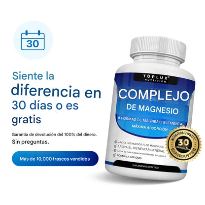 Bienestar total con magnesio puro y alta absorción