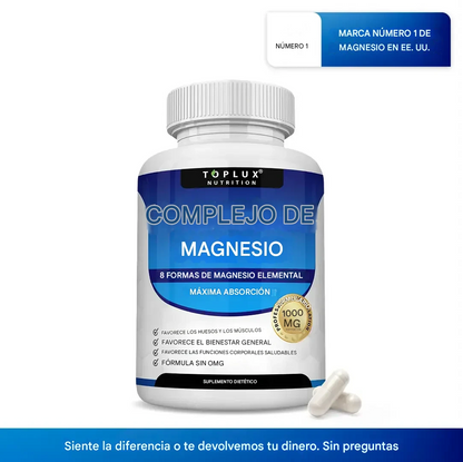 Bienestar total con magnesio puro y alta absorción