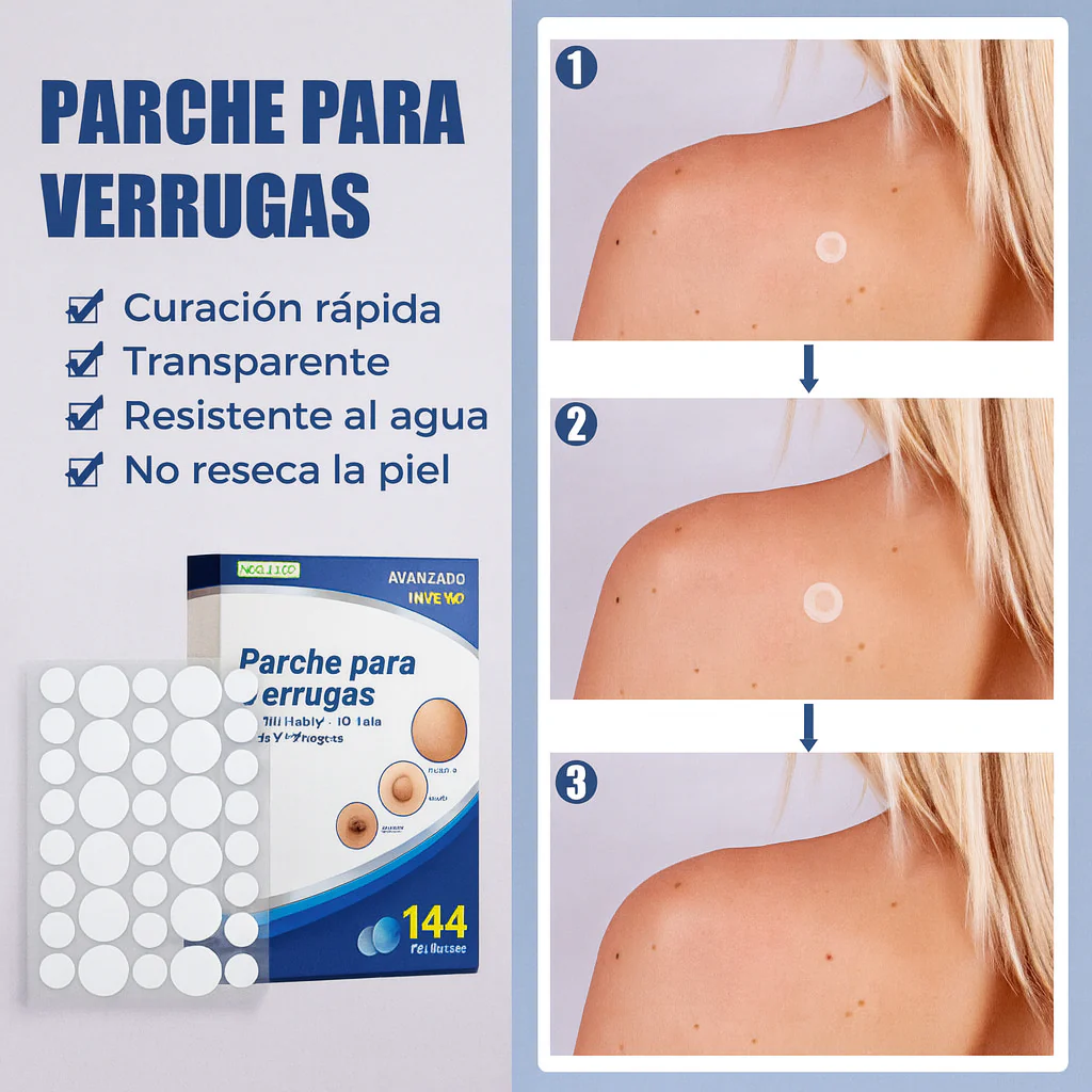 Parche anti-verrugas: elimina verrugas rápido, sin dolor y sin cirugía